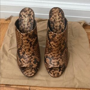 Michael Kors Collection Brown Snake Print Mules